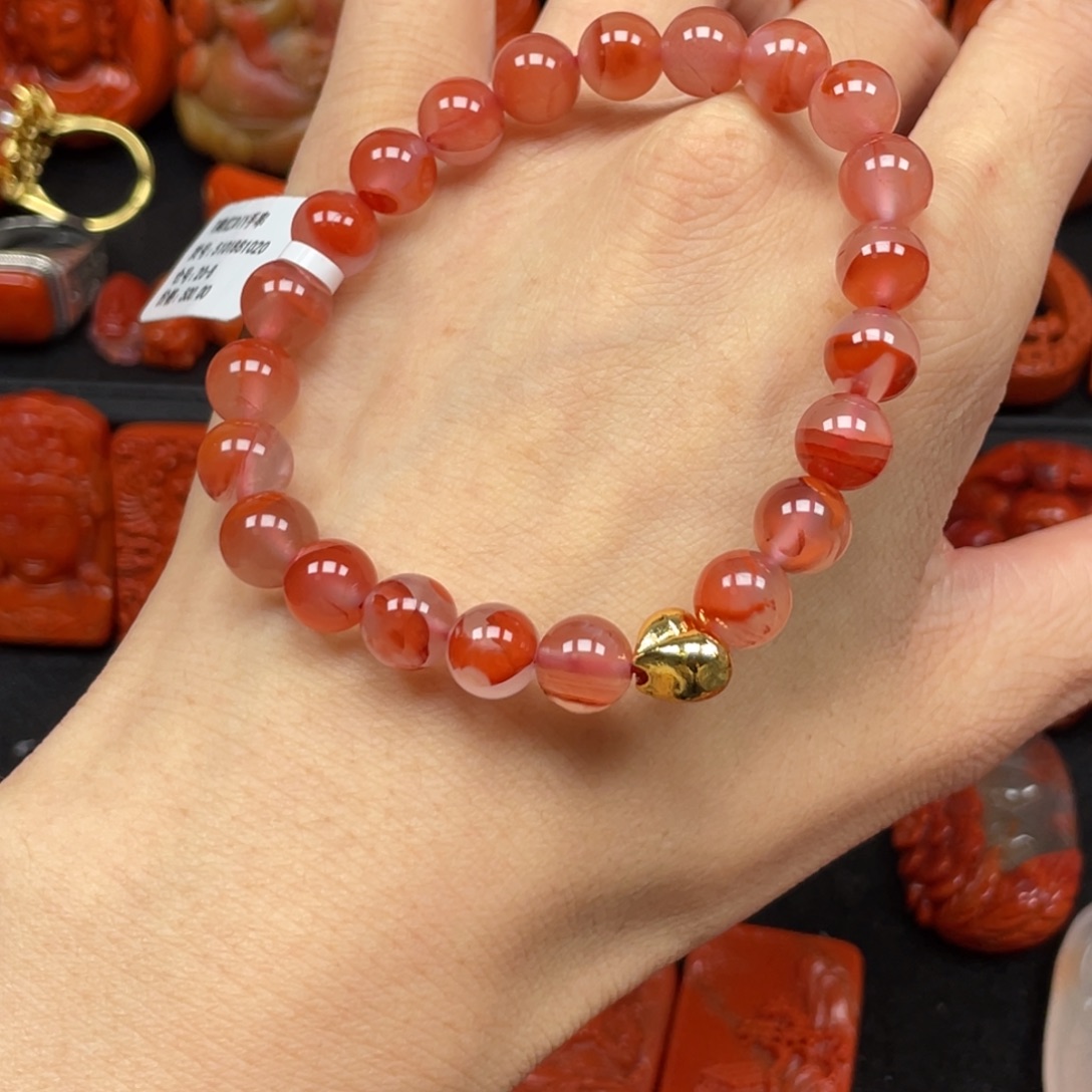 南红玛瑙未镶嵌冰飘草花手串