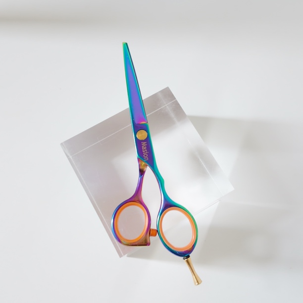 5.5inch美发剪平剪直剪理发师发廊彩虹色