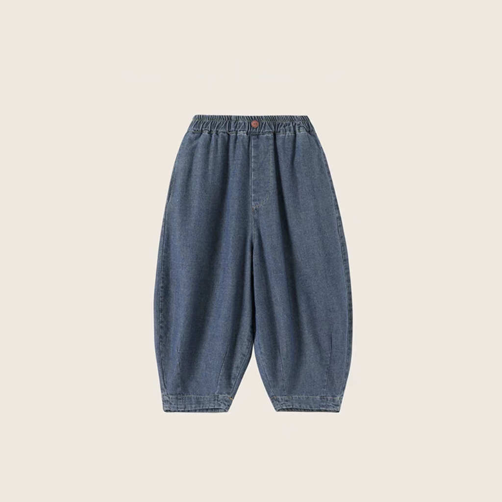 天丝牛仔裤男童女童夏季薄款新款儿童裤子2025夏装防蚊裤男孩长裤