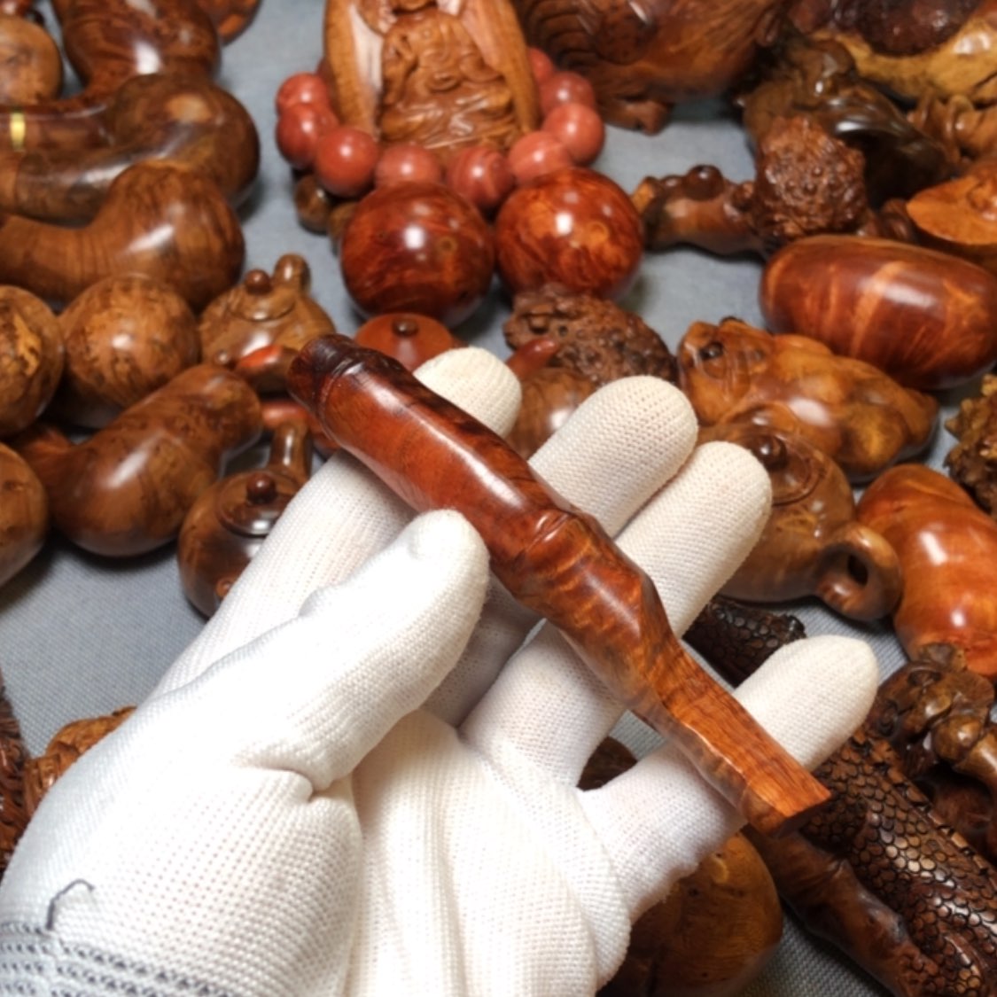 【闪购商品】木麻梨疙瘩火琉璃手把件