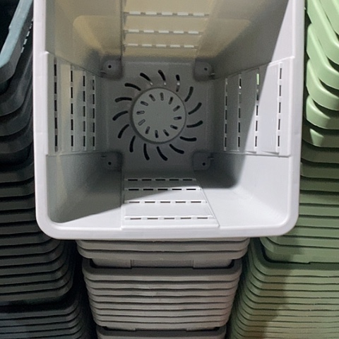 树脂方盆4号无托灰白5个