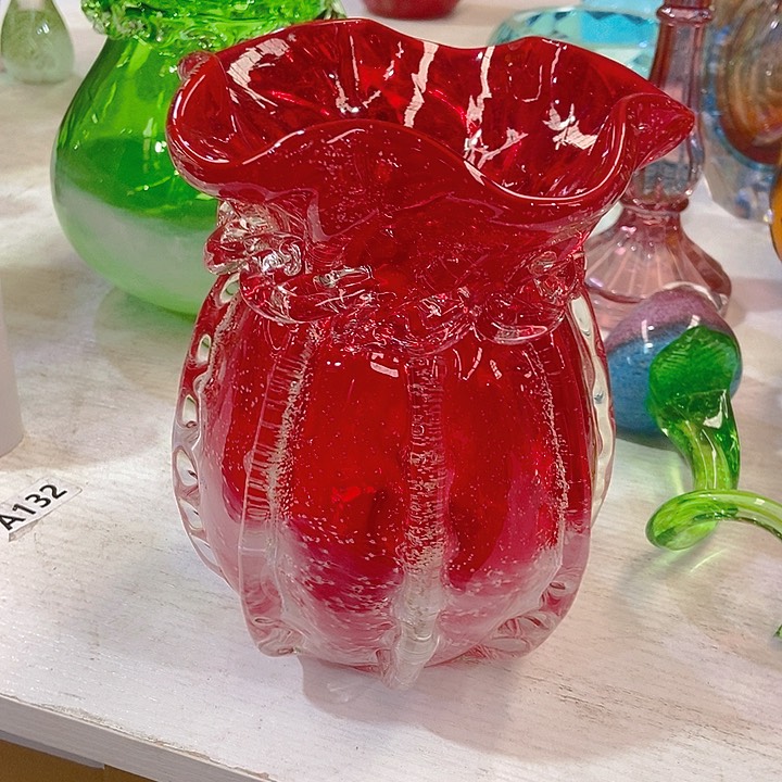 琉璃琉璃花瓶高17口6