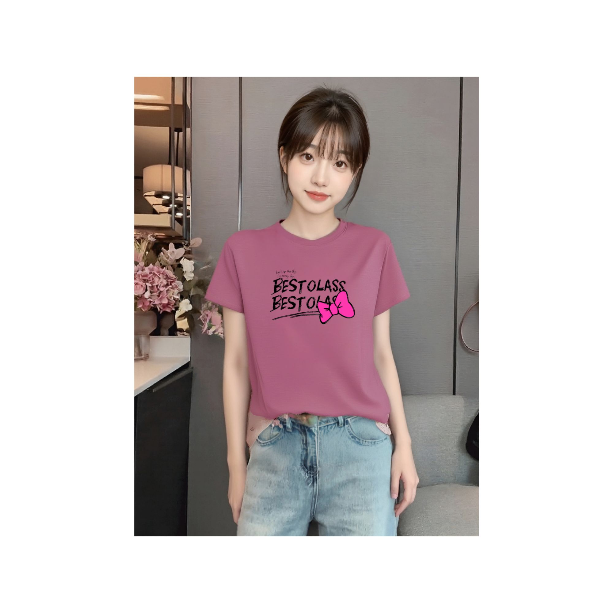 SHEM【蝴蝶结】轻奢夏季正肩脏脏t恤女士短袖千金清冷财阀千金女装