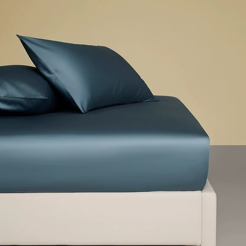 MJN 超值！100支新疆长绒棉纯色床笠1.8床 轻奢级 G-003 蓝色系