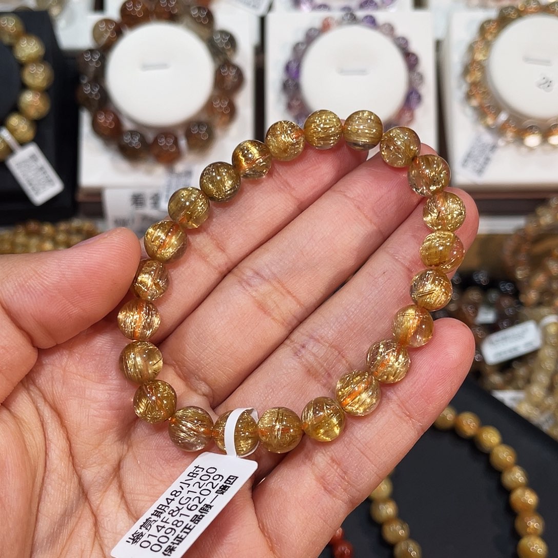 夏***天手链未镶嵌发晶顺发钛晶8.3mm