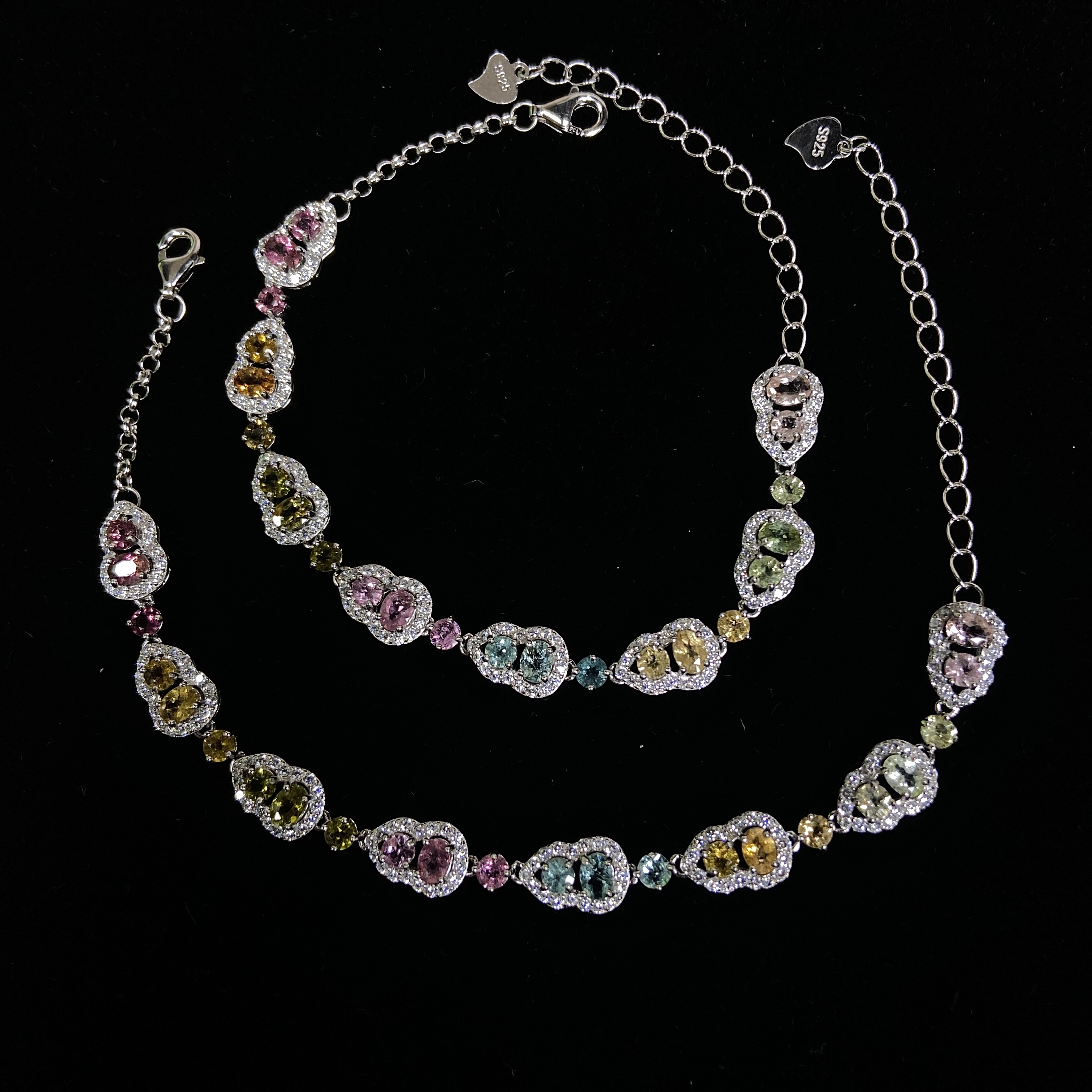 【星浩好物】s925银碧玺手链QT92K426【多样性发一件】