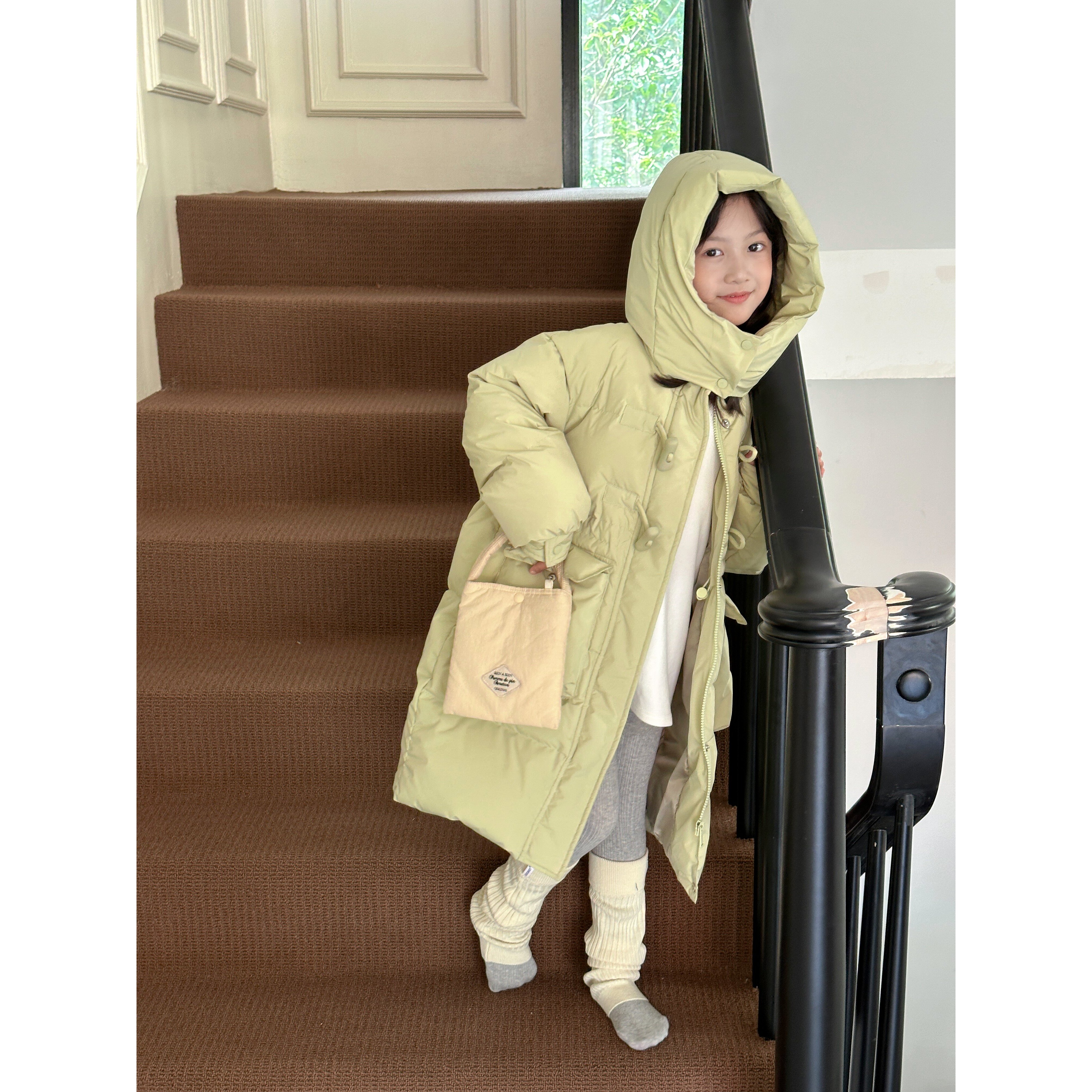 [RAINBOW]冬季新款儿童长款三色羽绒服8892