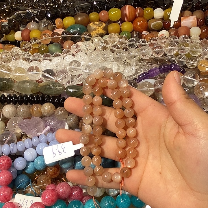 玛瑙/玉髓散珠太阳石卡8