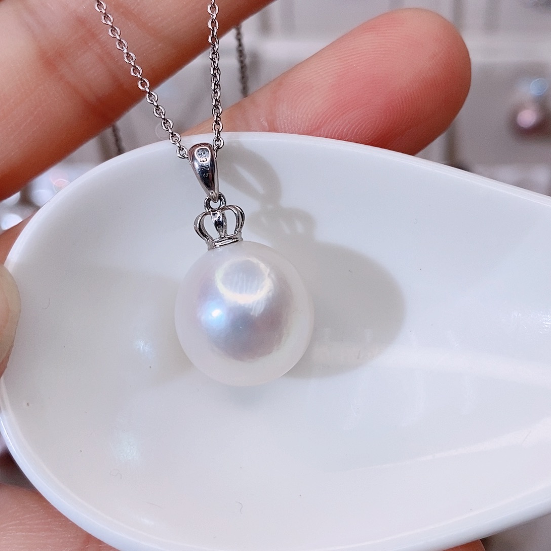 颈饰银S925镶嵌淡水珍珠
