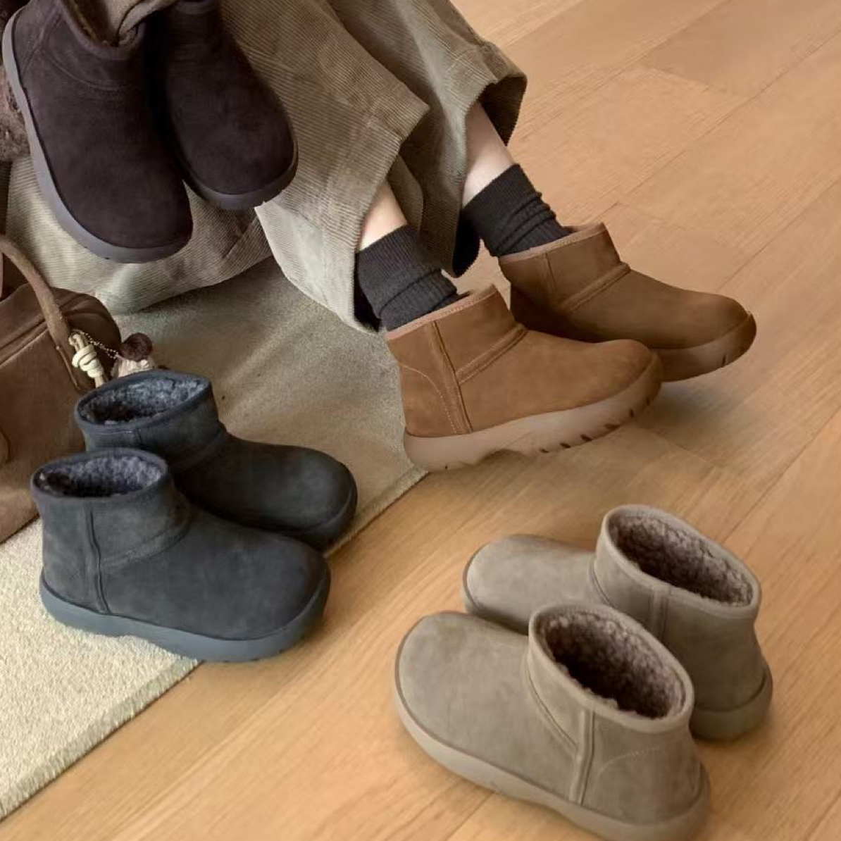 时尚雪地靴街头风短筒棉靴厚底保暖秋冬防滑短靴