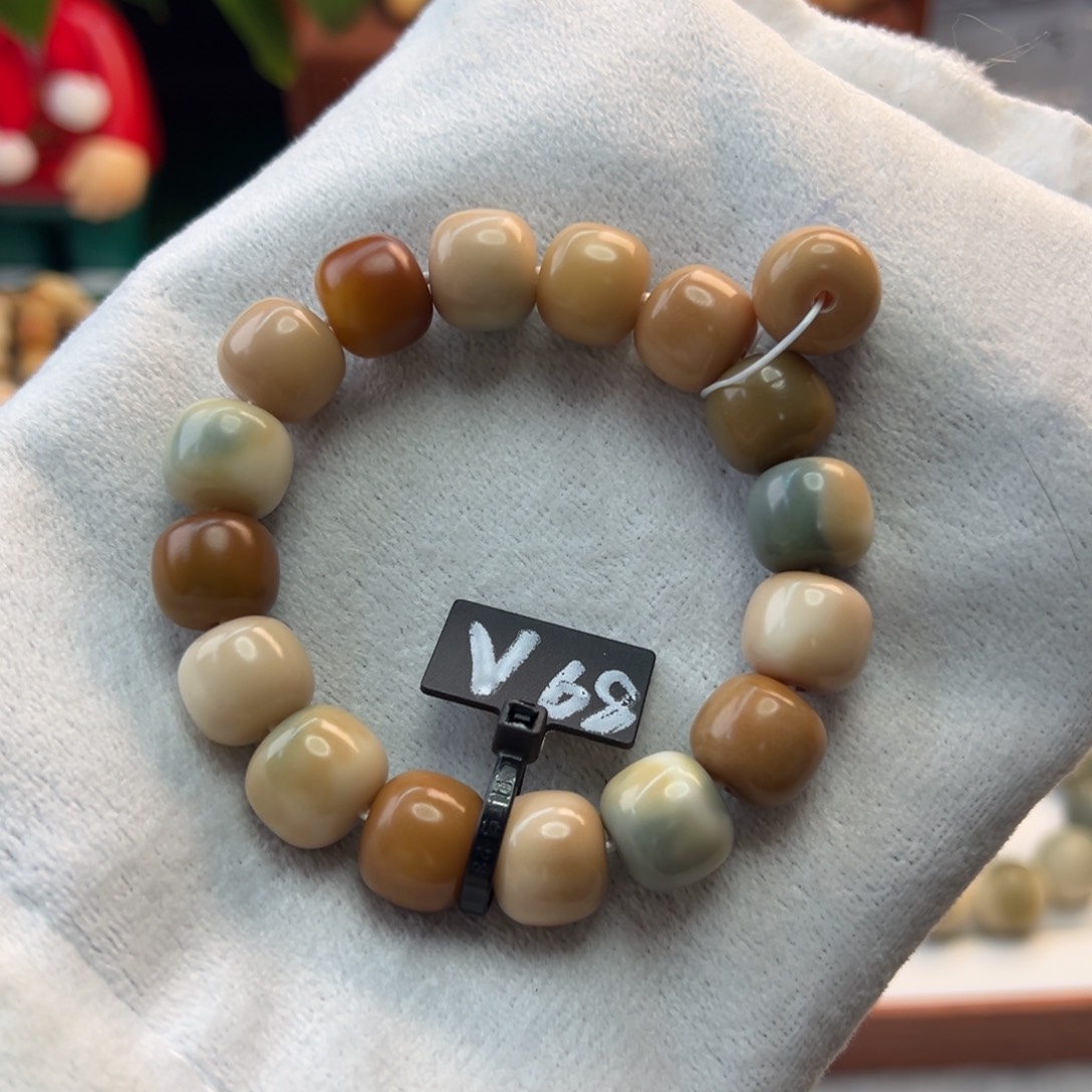 菩提根/象牙果手串卡14桶珠微瑕68