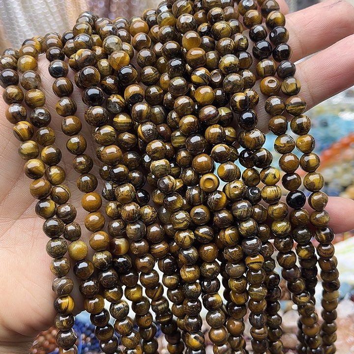 玛瑙/玉髓未镶嵌珠宝半成品2t6mm左右虎眼石几颗有瑕