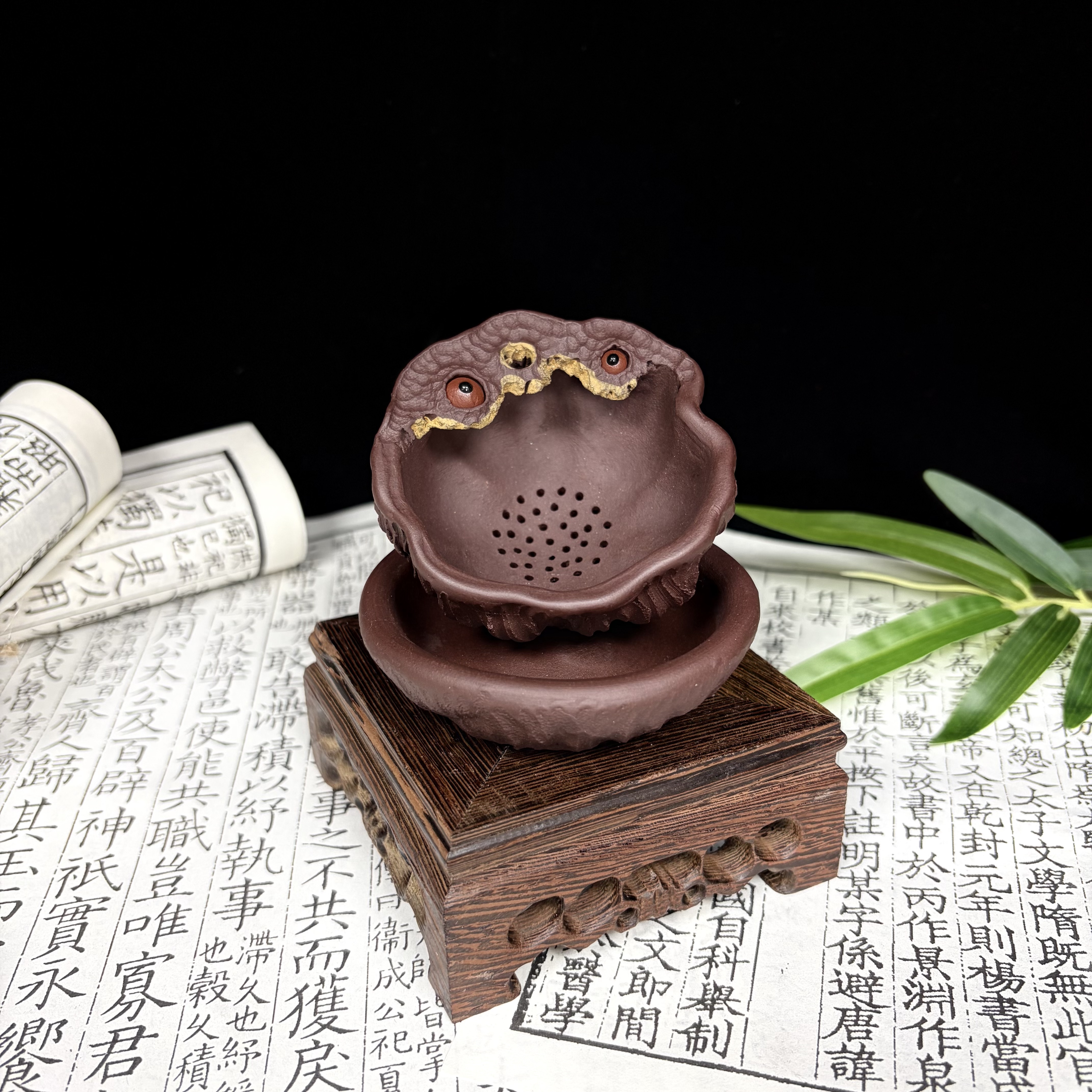 【小壶涂】C135紫泥莲蓬茶漏