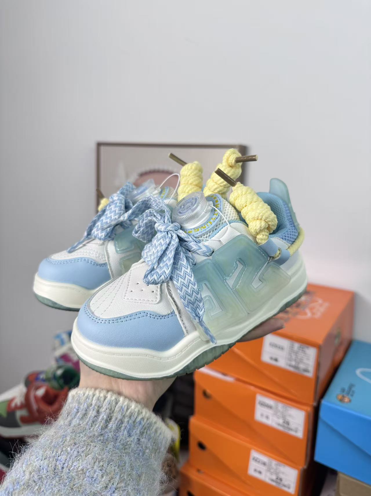 【丫丫】602多巴胺儿童通用耐磨四季通用厚底百搭潮鞋低帮防水