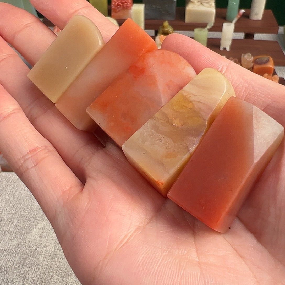 老挝石印石篆刻章一组