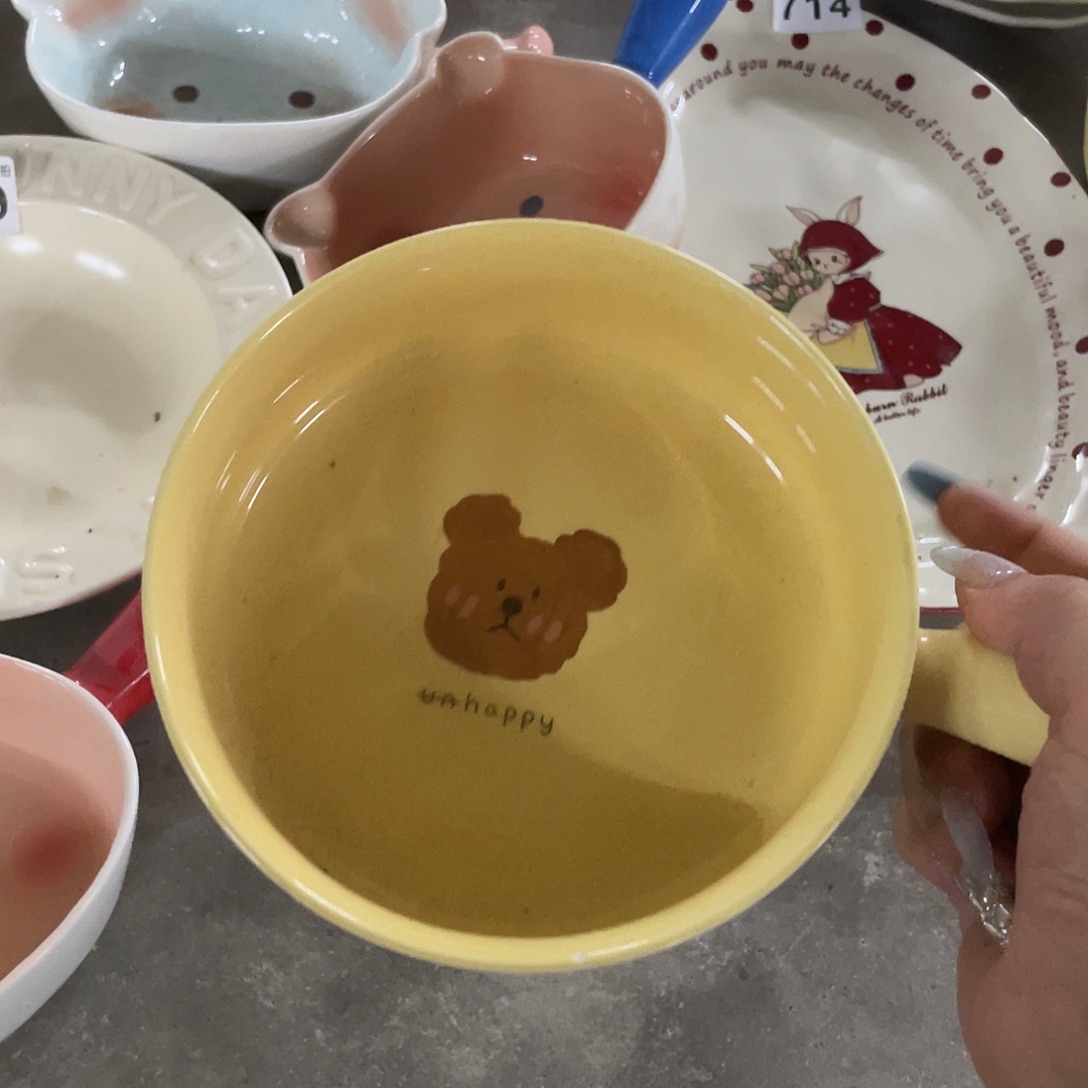 搪瓷微瑕熊头手柄一个