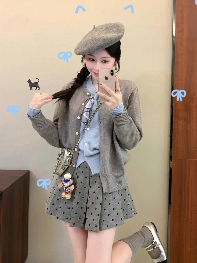 学院小香风针织外套百搭子女秋冬2025新款早秋穿搭高级感