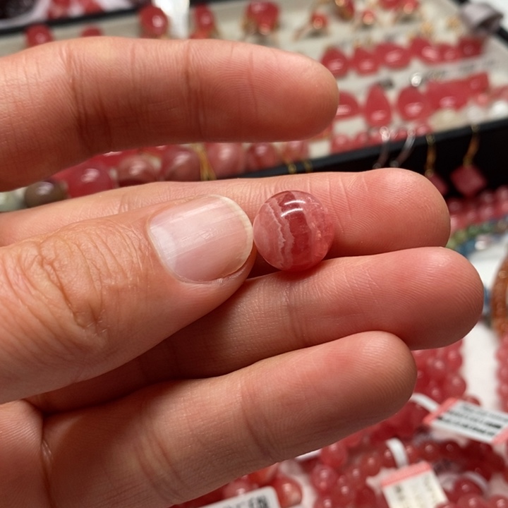 菱锰矿（红纹石）手链未镶嵌栗**?