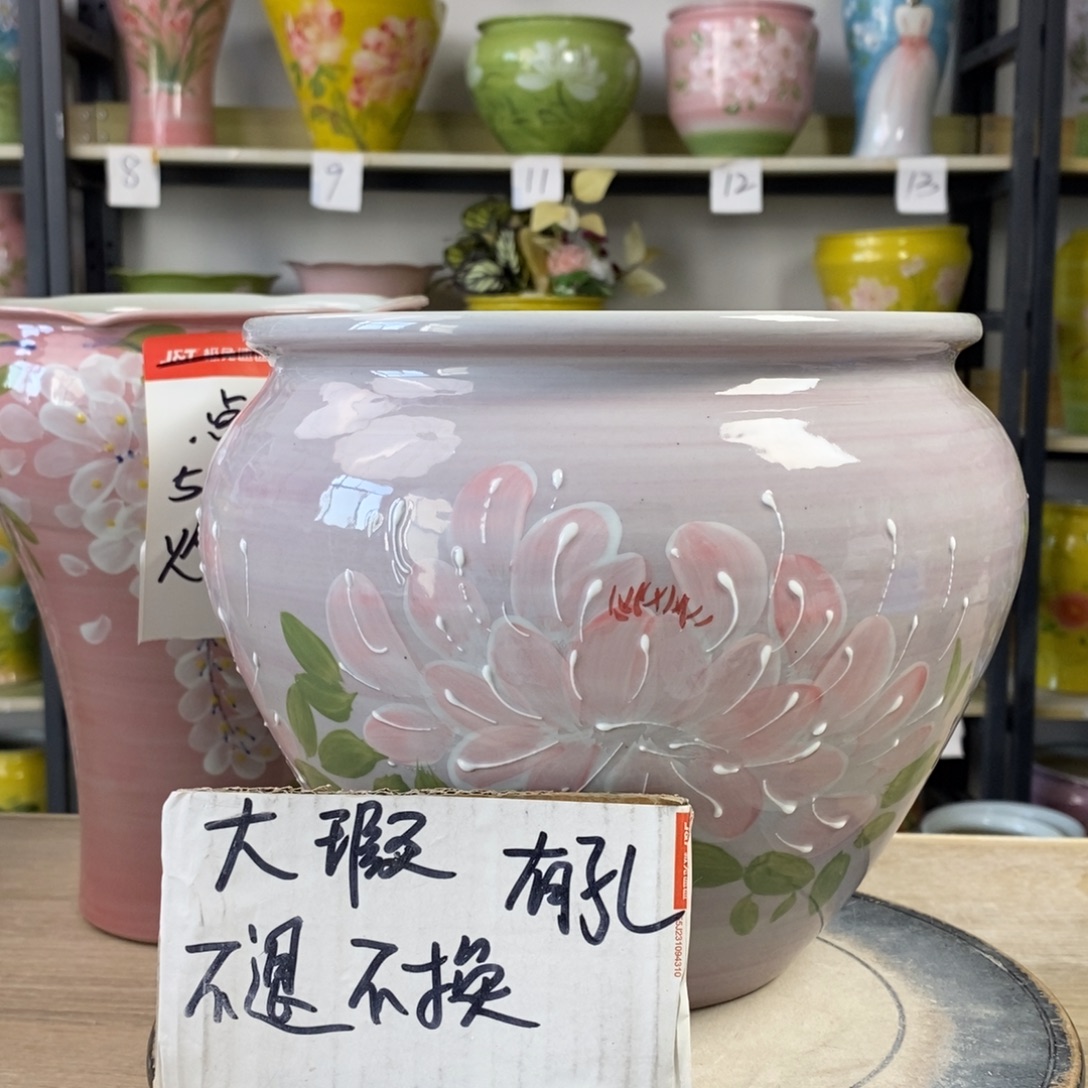 景德镇手工手绘陶瓷花盆