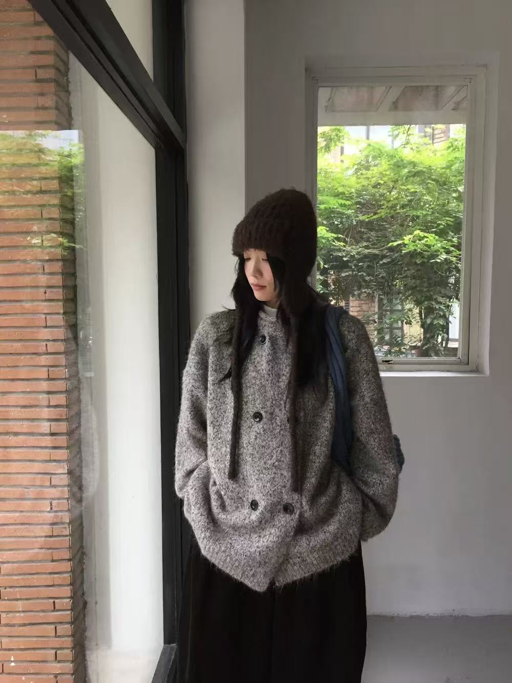 米满满-MEENI-1783-秋冬简约宽松毛衣