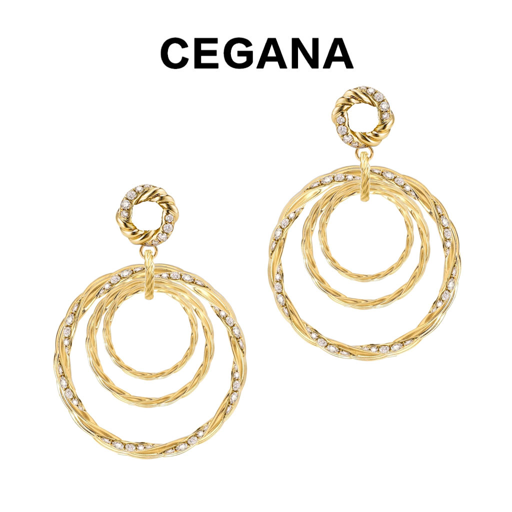 铜合金锆石耳饰 CEGANA【圆舞曲】大气轻奢百搭长款耳环气质时尚