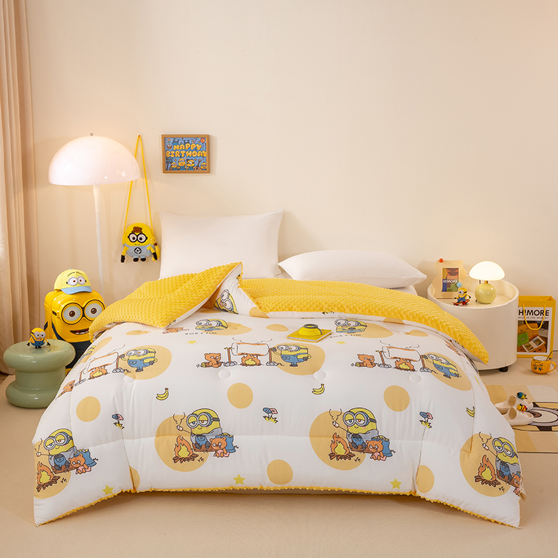  清！！ 正版小黄人 豆豆绒冬被2米 （顽皮）