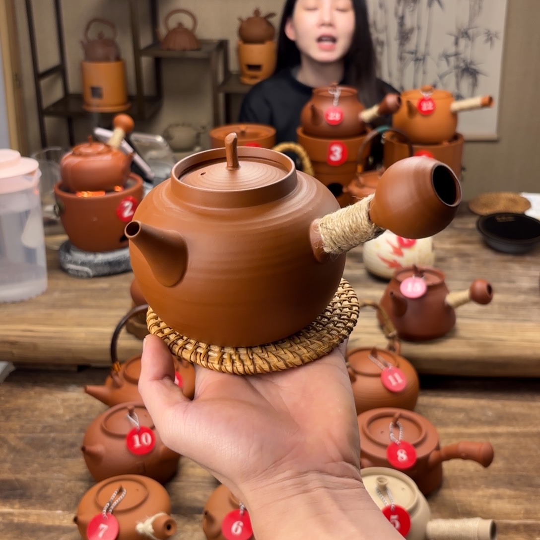 煮水煮茶甘甜 潮州砂铫壶 搭藤垫