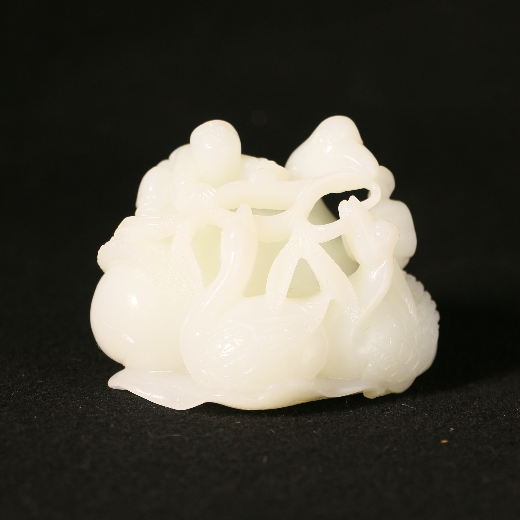 21F1  清  和田玉安居乐业摆件