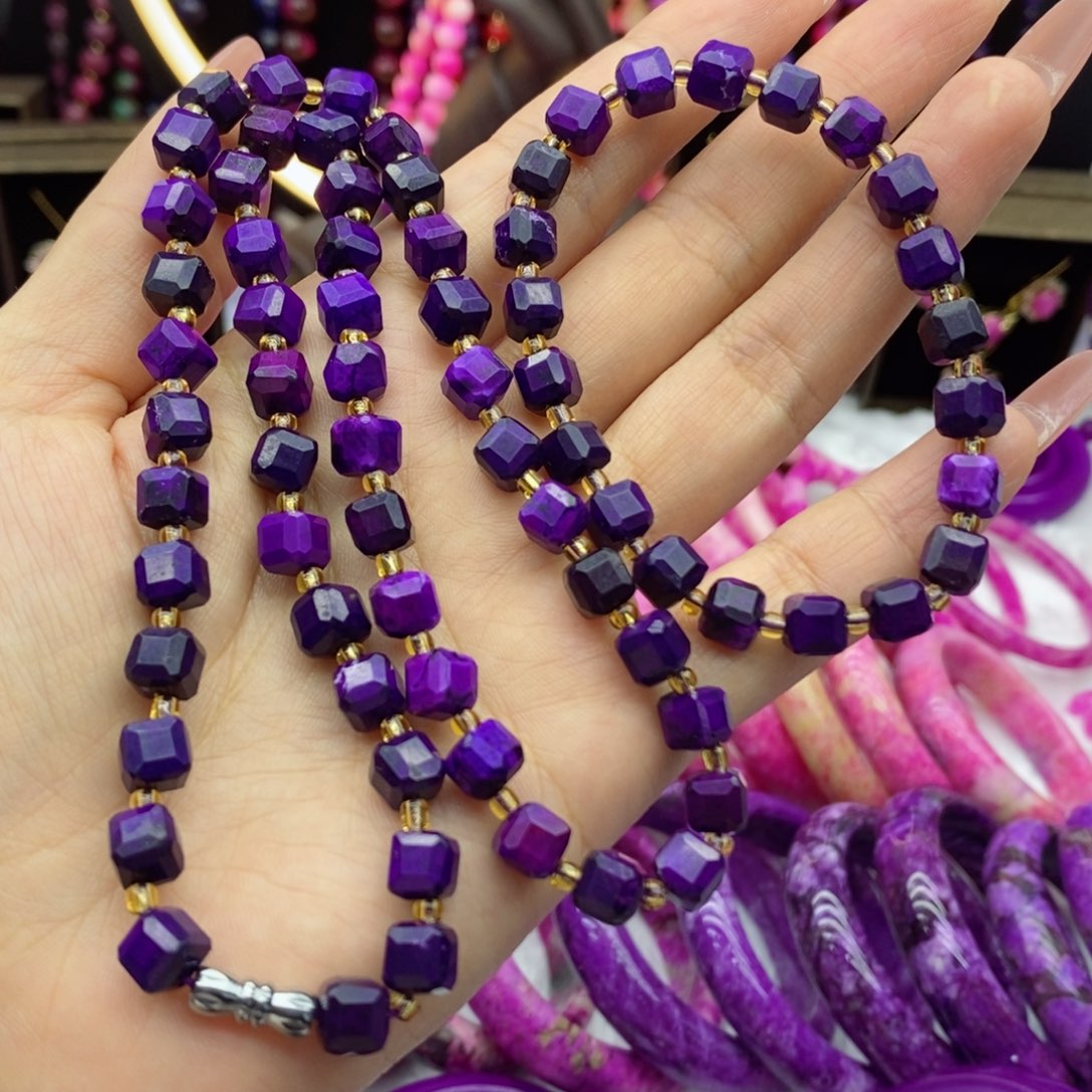 珐琅非金属19939909帝王紫方糖项链套装