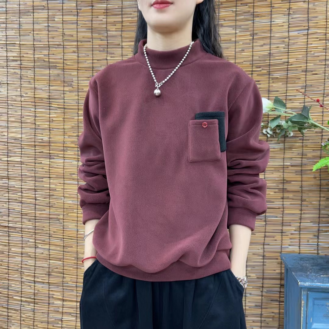 77381新款秋冬加厚休闲百搭气质减龄长袖卫衣T恤