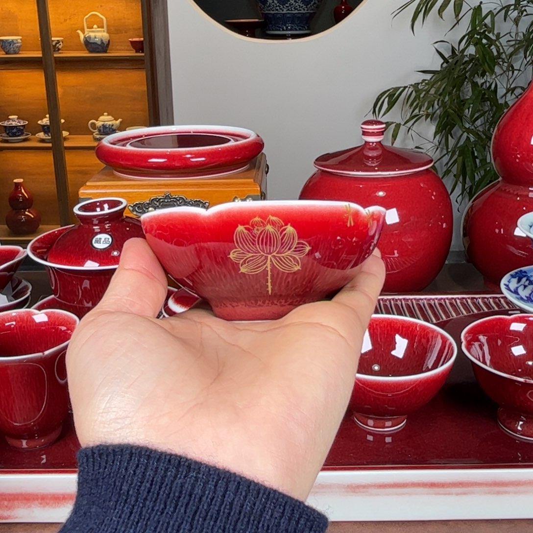 杯景德镇高温原矿杯描金