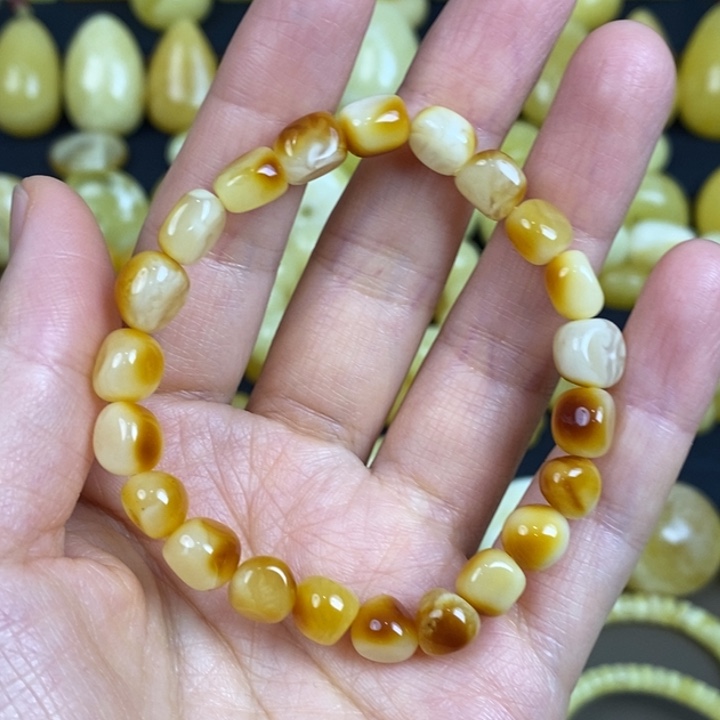 蜜蜡手链未镶嵌天然原矿假一赔十