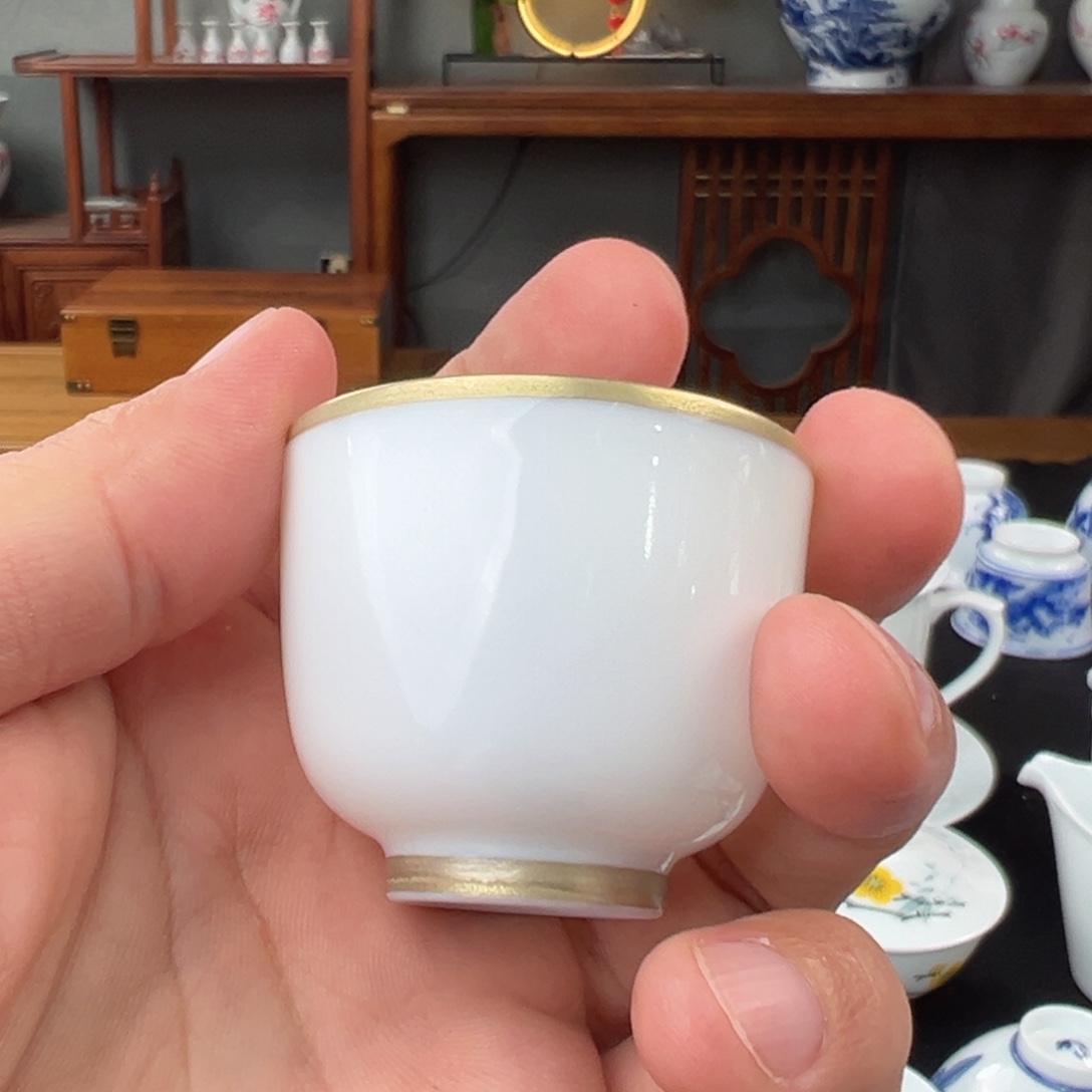 柴窑滑石子素胎一口杯