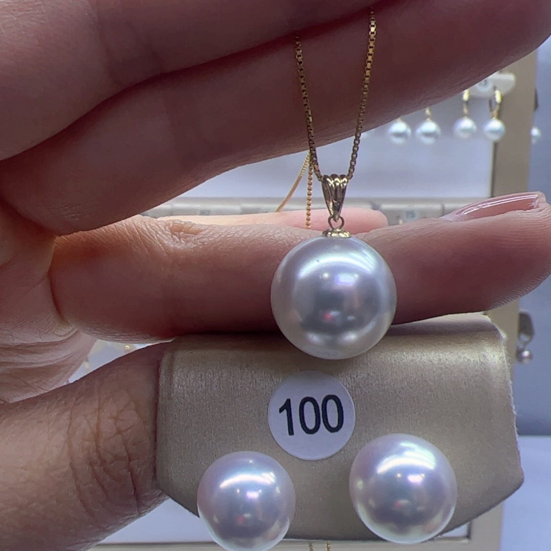 淡水珍珠耳饰18K金镶嵌