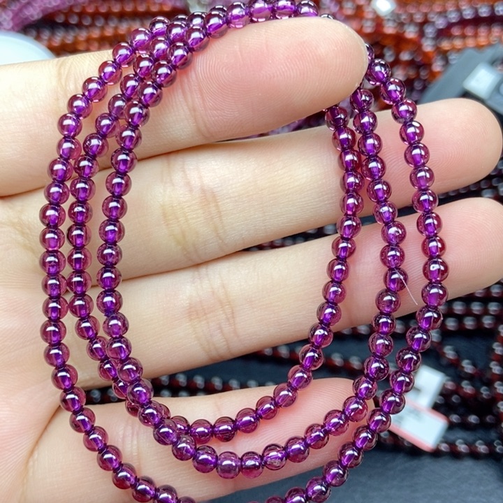 石榴石手链未镶嵌3.6mm 7a