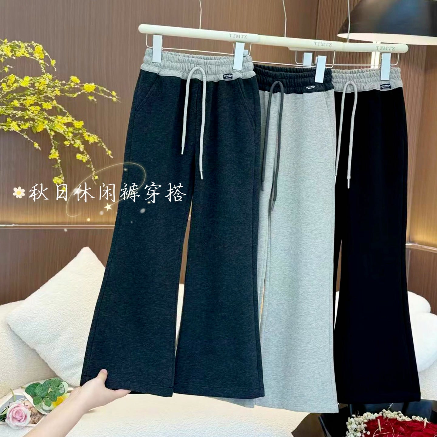 【实体品质】女童休闲裤2025秋款中大童微喇裤高腰休闲裤2976
