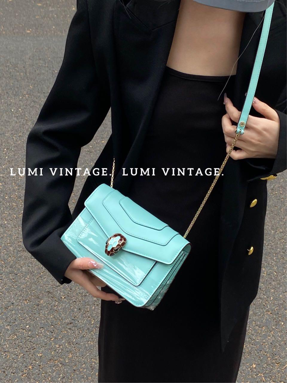 95新 BVLGARI/宝格丽 牛皮糖果色蛇头 59958066