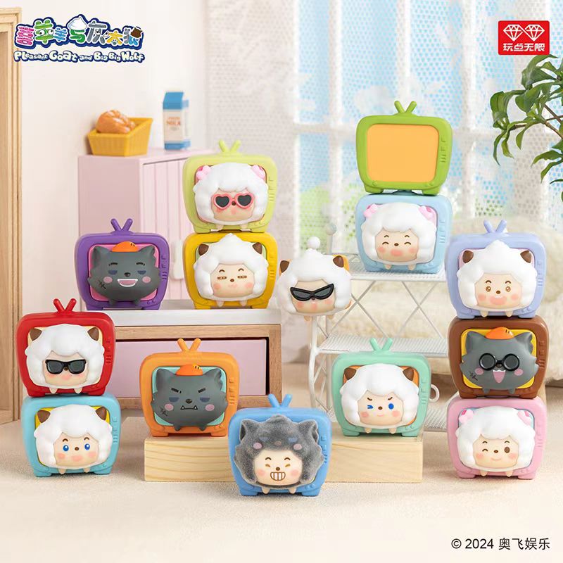 玩点无限正版授权喜羊羊与灰太狼电视机叠叠乐冰箱贴