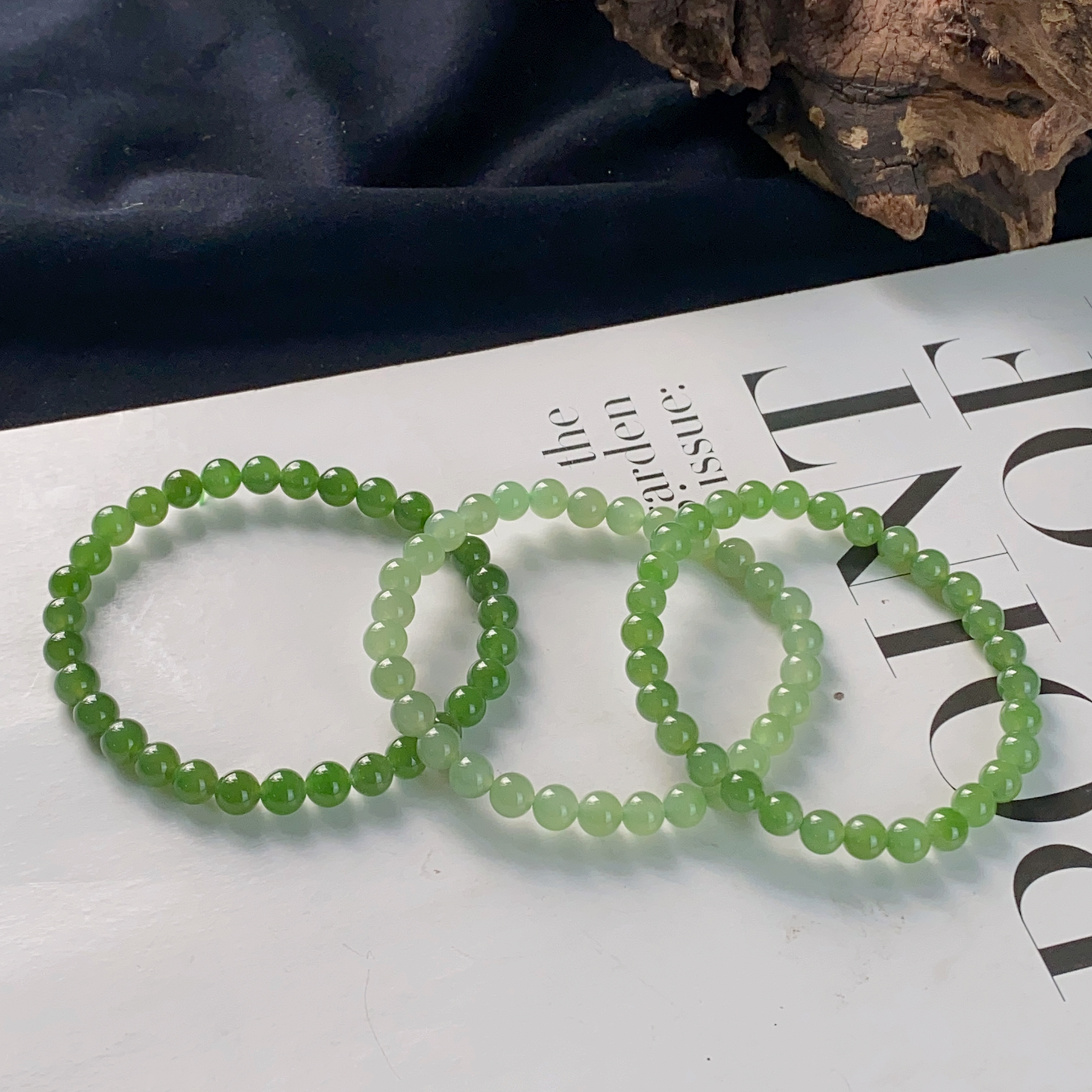 1888/ZY888-702 和田玉手串约6mm时尚百搭/多样性发/一件