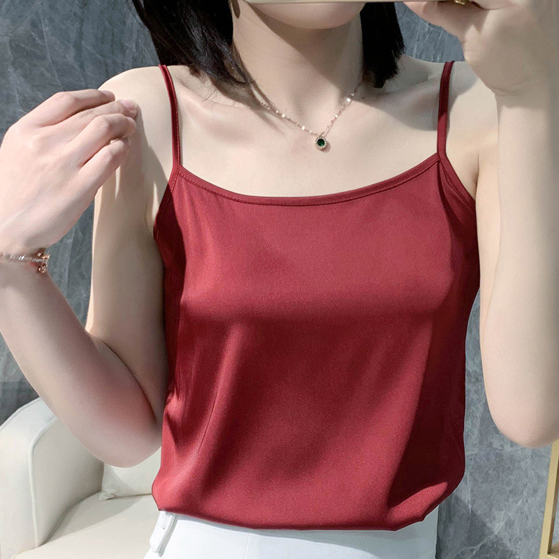 性感睡衣打底吊带女2024年春夏款薄款纯色打底吊带背心v领春秋