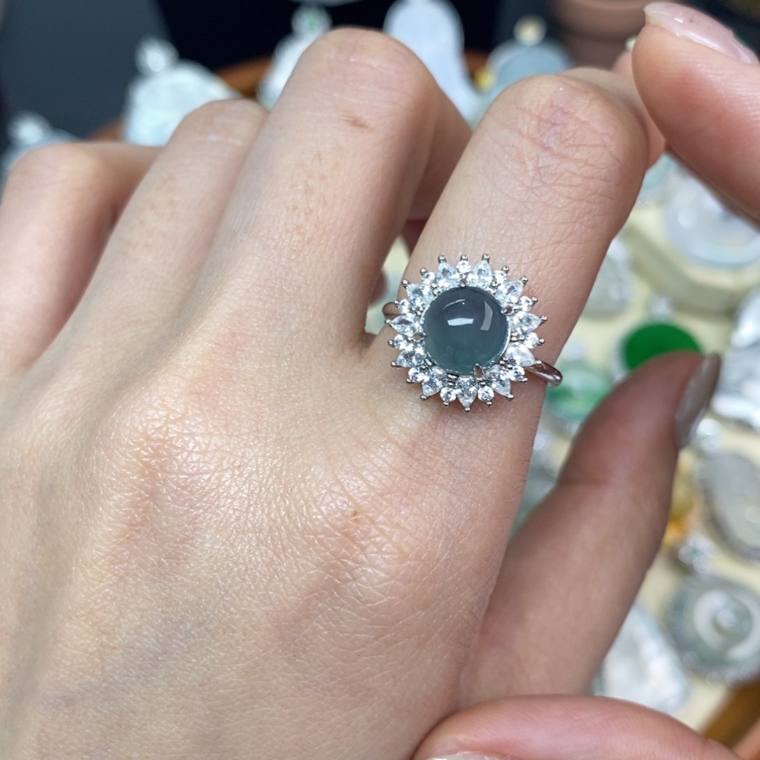 翡翠颈饰银S925镶嵌A货翡翠