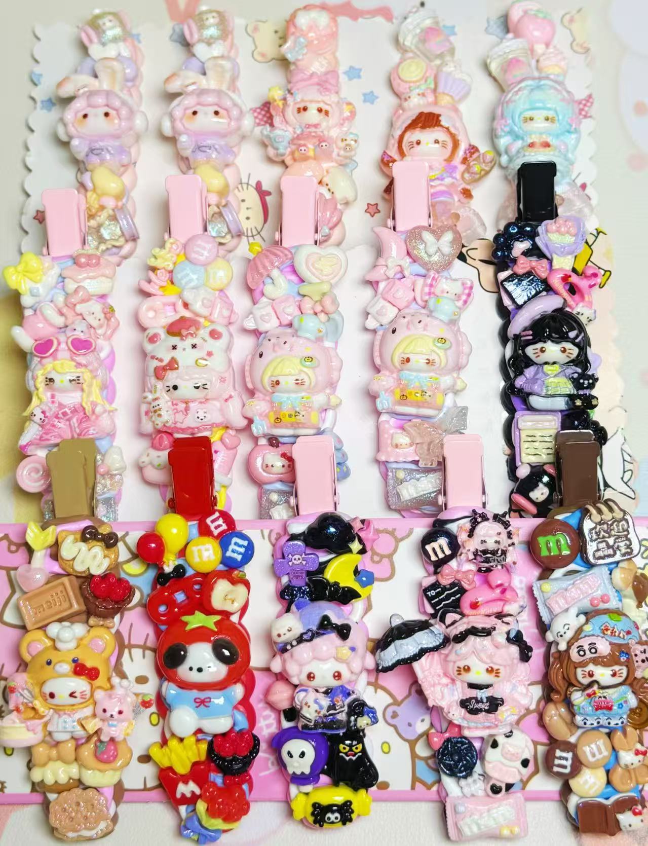 手机链,奶油胶发夹,摆台，快递刀，指甲刀,修眉刀,气垫梳~手工制作