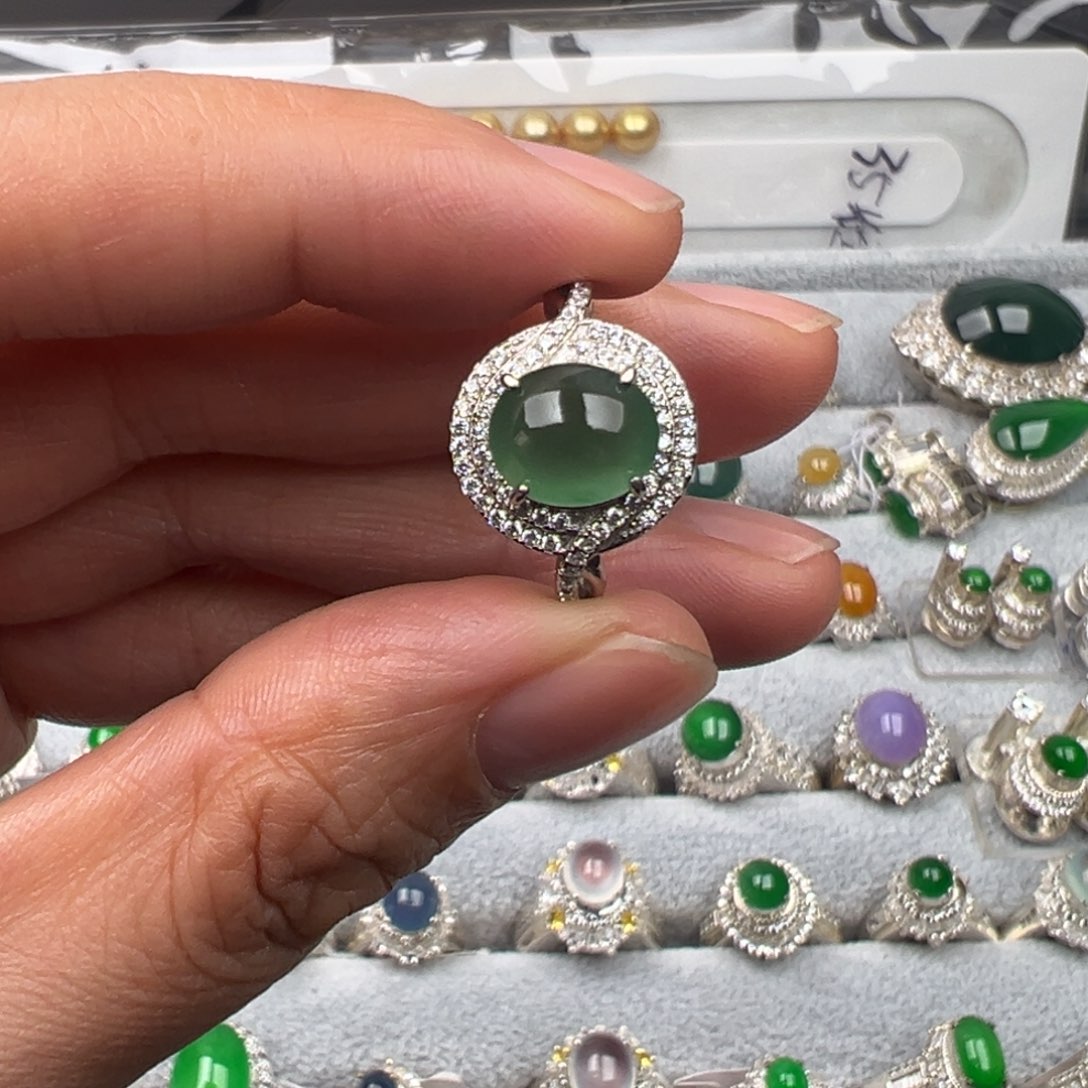 定制翡翠银S925镶嵌A货