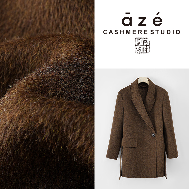 宽松保暖韩版羊毛呢时尚休闲中长款加厚双面呢秋冬冬季88282