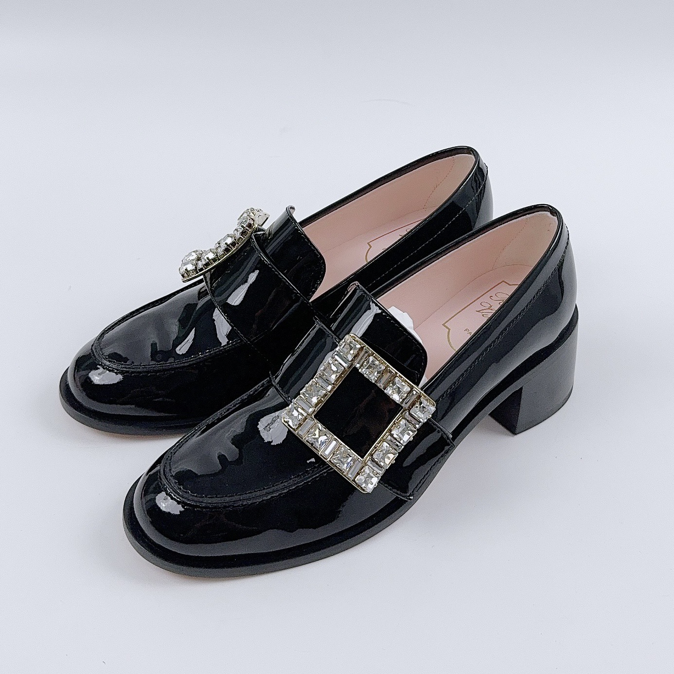 未使用 Roger Vivier/罗杰·维威耶 35.5码 钻扣粗跟乐福鞋 vz003