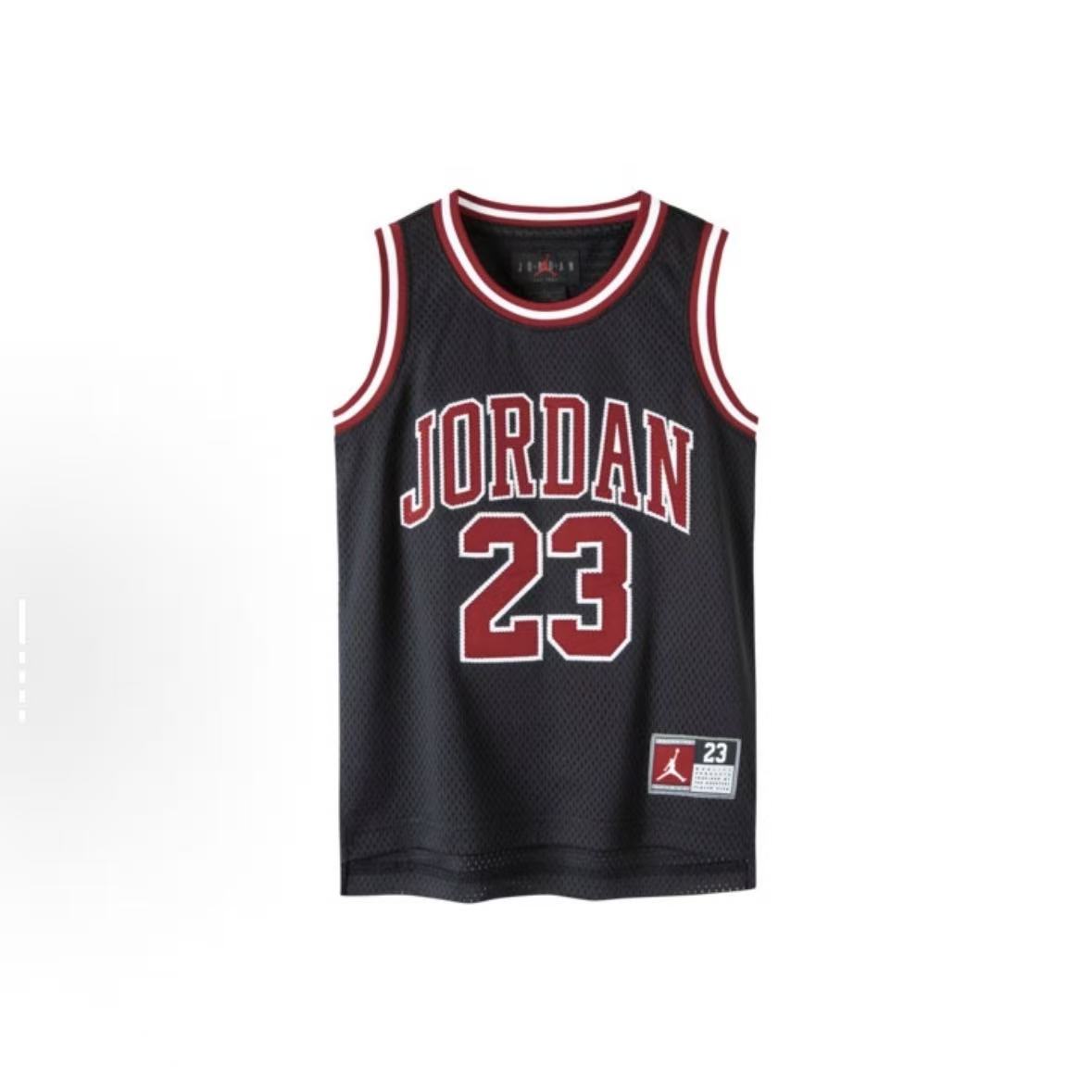 AIR JORDAN简约字母数字印花圆领套头宽松无袖 正黑色 DO1968