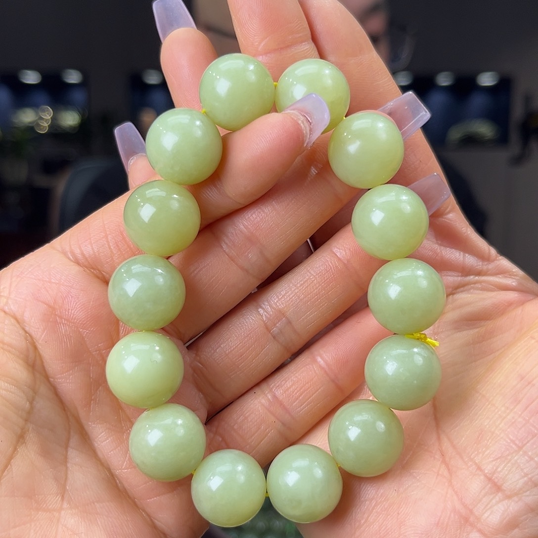 和田玉未镶嵌手串天然和田玉新疆若羌黄口料16