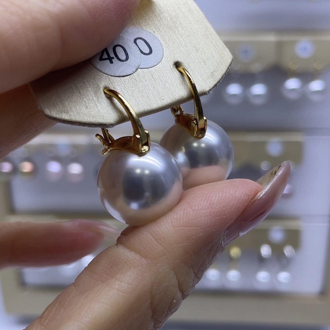 银S925镶嵌淡水珍珠耳饰