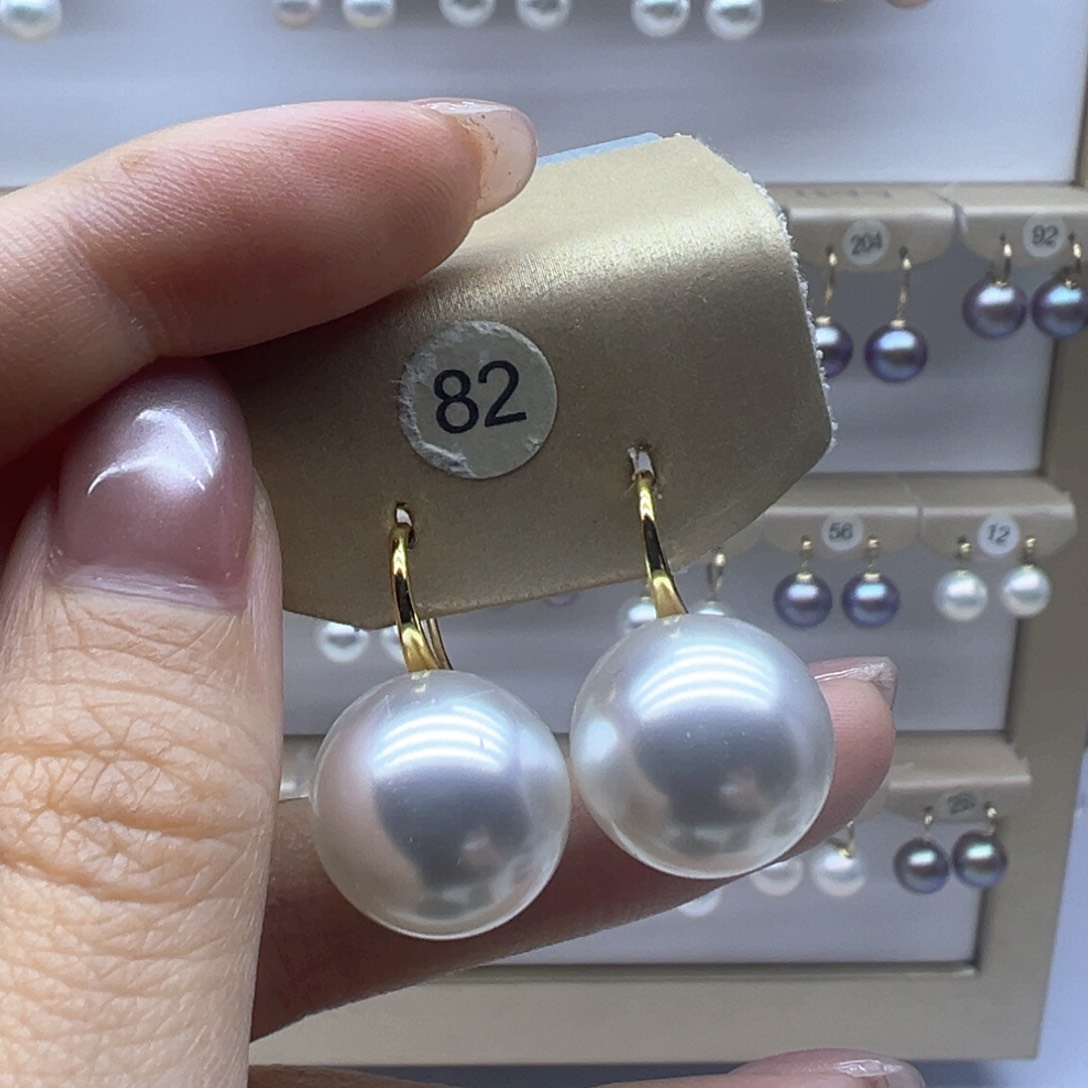 银S925镶嵌淡水珍珠耳饰
