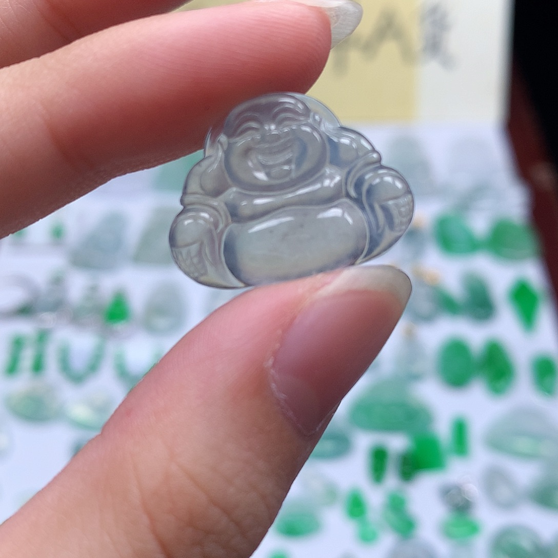 翡翠裸石缅甸天然A货翡翠冰种佛公